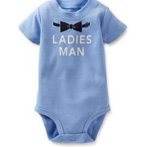 4/$20 New CARTER'S INFANT baby boy 3 MONTHS BLUE BODYSUIT onesie ladies man